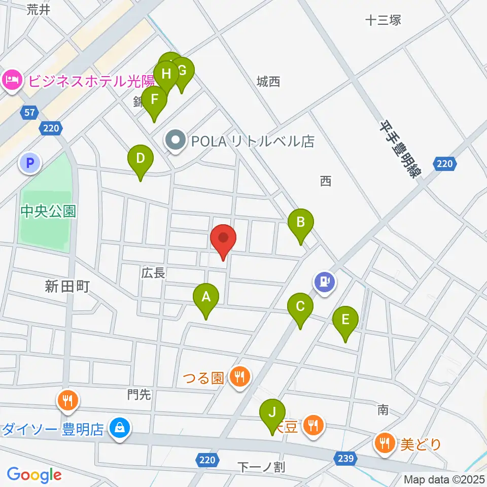 ミズノ弦楽器周辺の駐車場・コインパーキング一覧地図