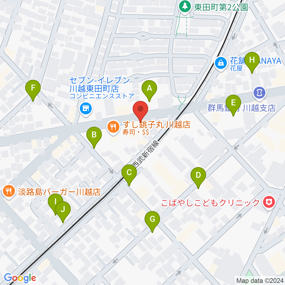 川越DEPARTURE周辺の駐車場・コインパーキング一覧地図