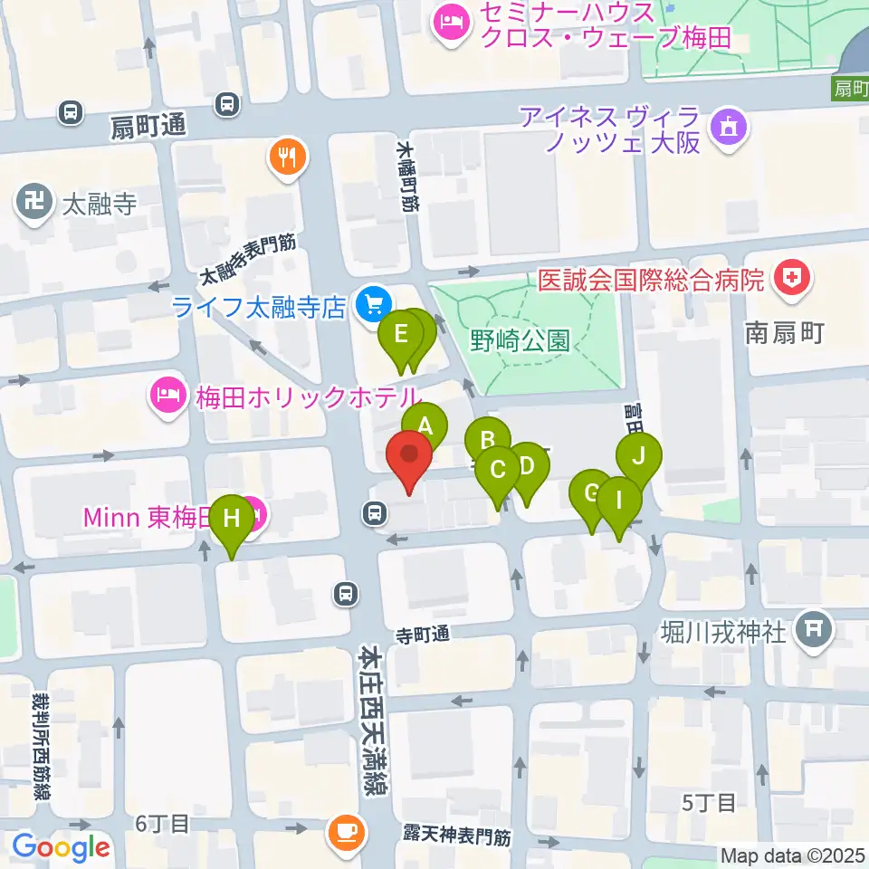 梅田ALWAYS周辺の駐車場・コインパーキング一覧地図