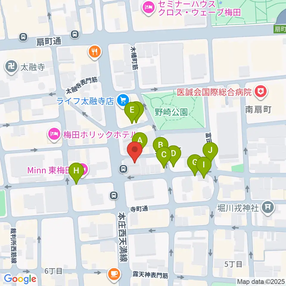 梅田ALWAYS周辺の駐車場・コインパーキング一覧地図