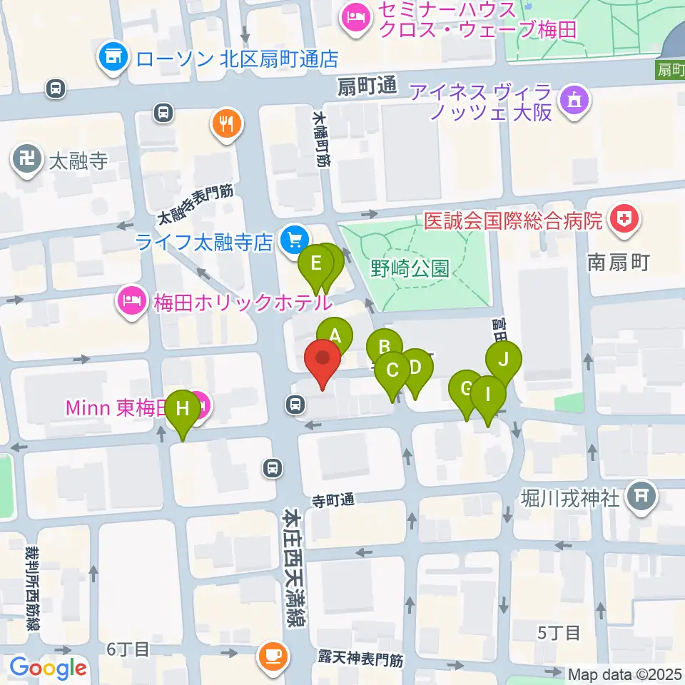 梅田ALWAYS周辺の駐車場・コインパーキング一覧地図