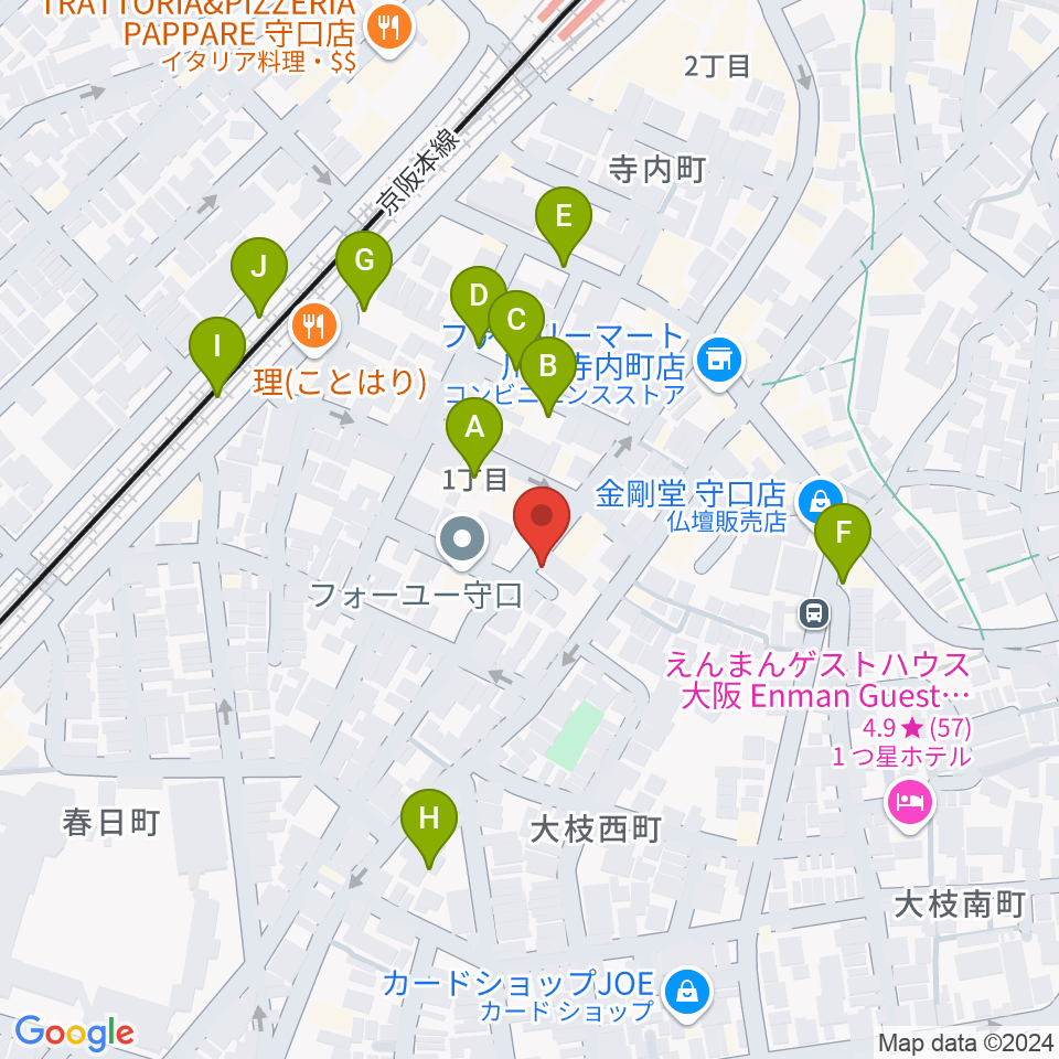 リズミックス音楽教室周辺の駐車場・コインパーキング一覧地図