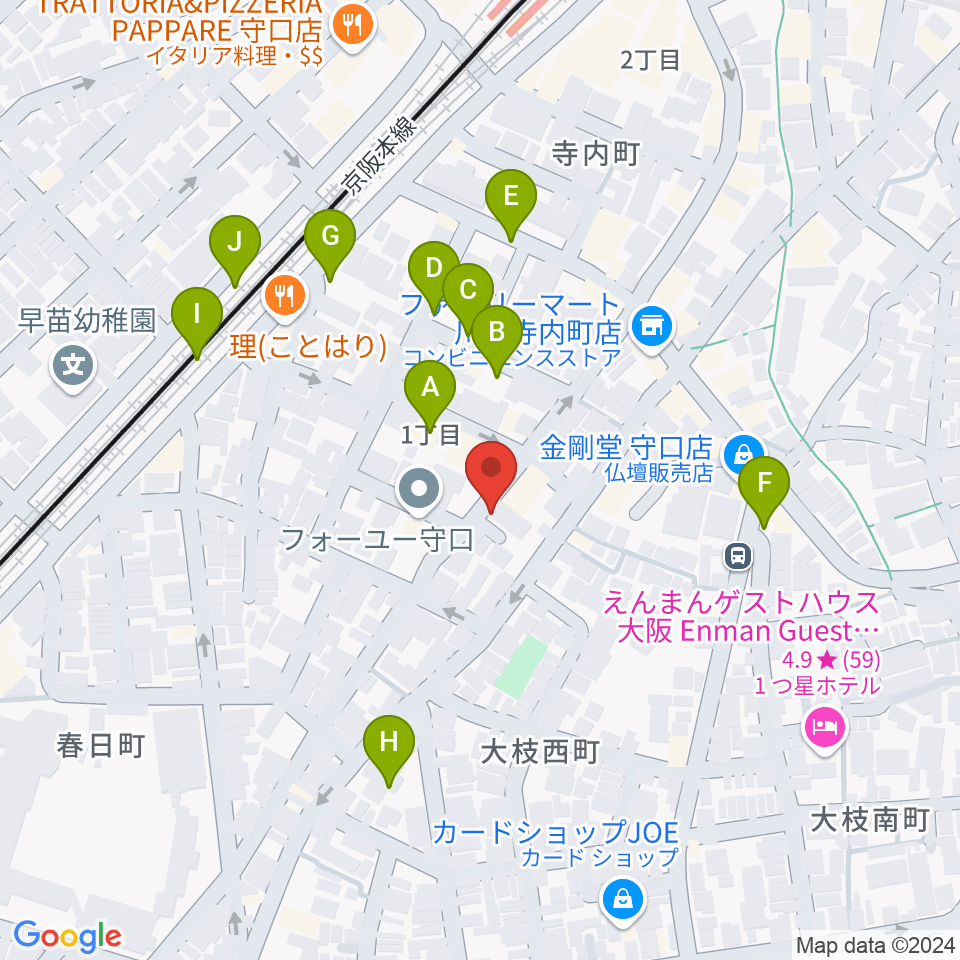 リズミックス音楽教室周辺の駐車場・コインパーキング一覧地図