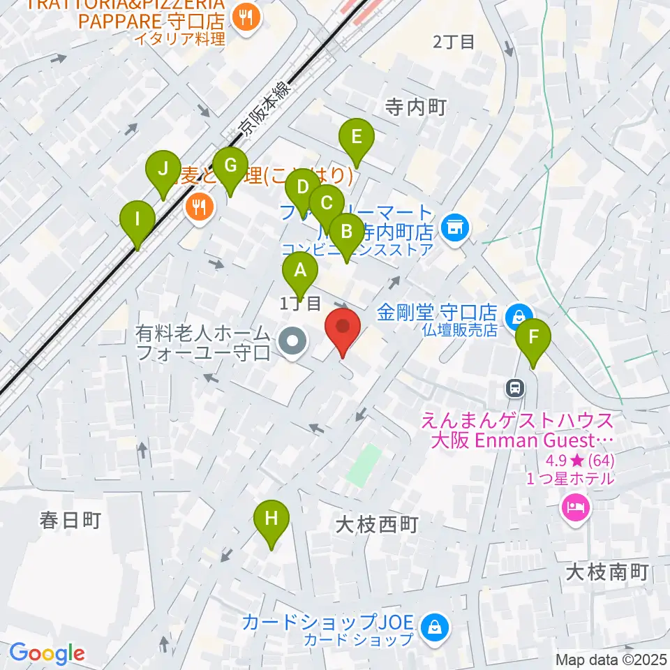 リズミックス音楽教室周辺の駐車場・コインパーキング一覧地図