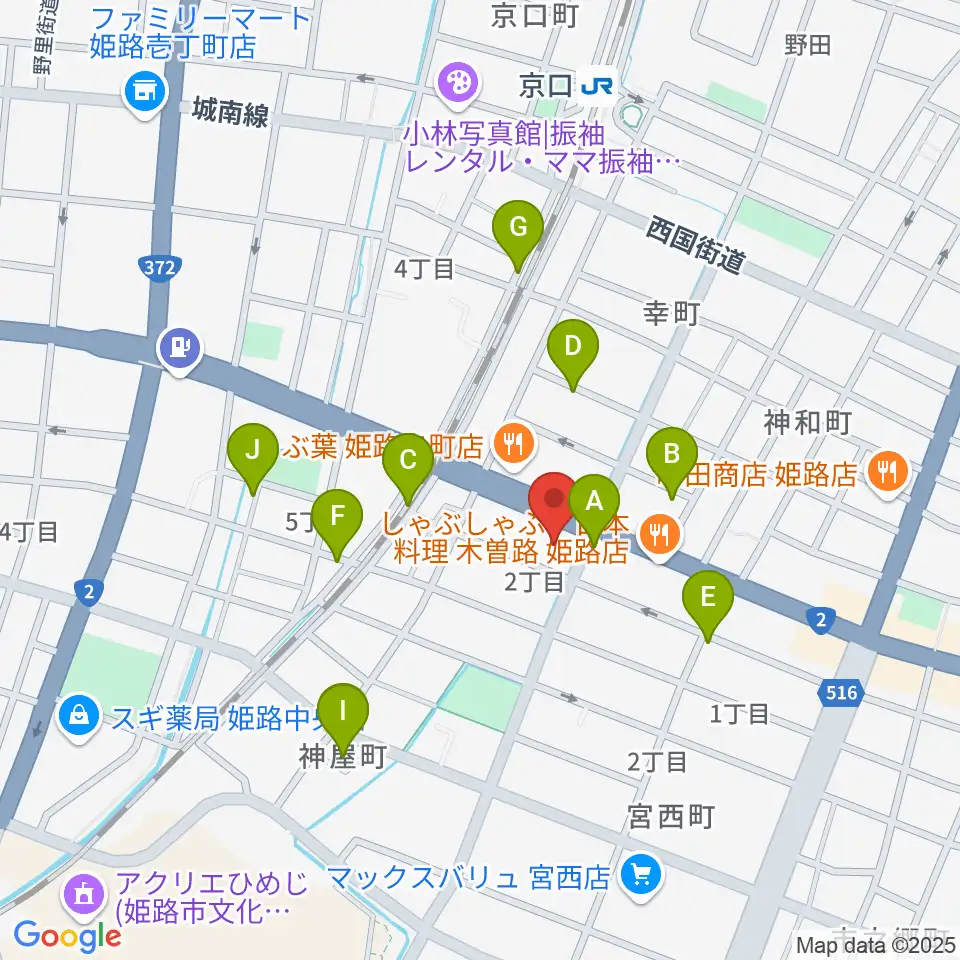 やぎ楽器 姫路店周辺の駐車場・コインパーキング一覧地図