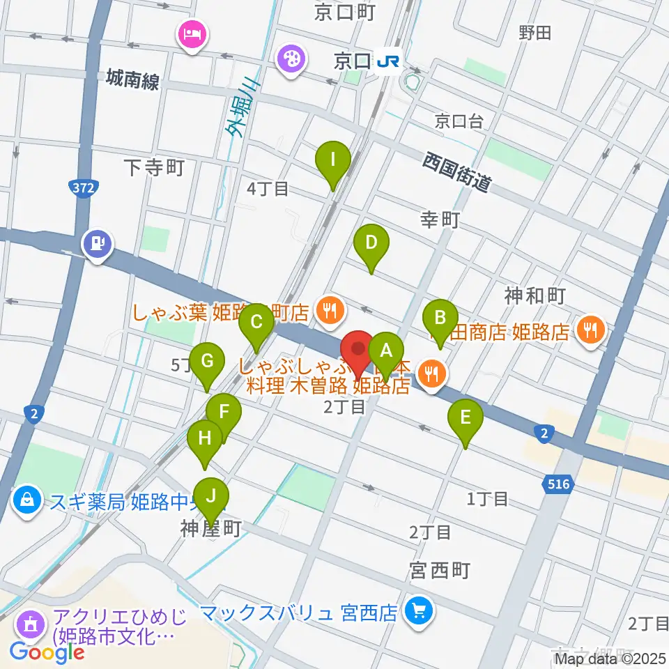 やぎ楽器 姫路店周辺の駐車場・コインパーキング一覧地図