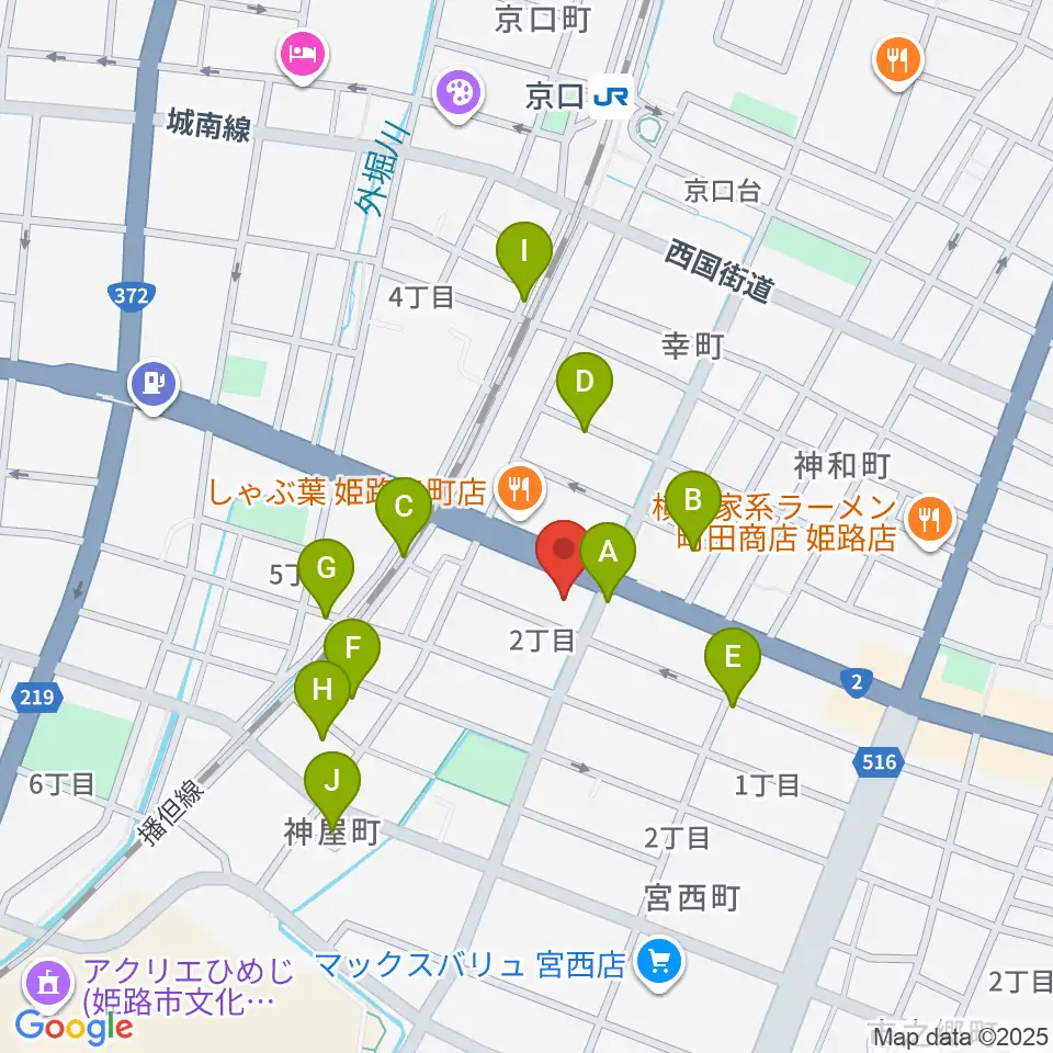 やぎ楽器 姫路店周辺の駐車場・コインパーキング一覧地図