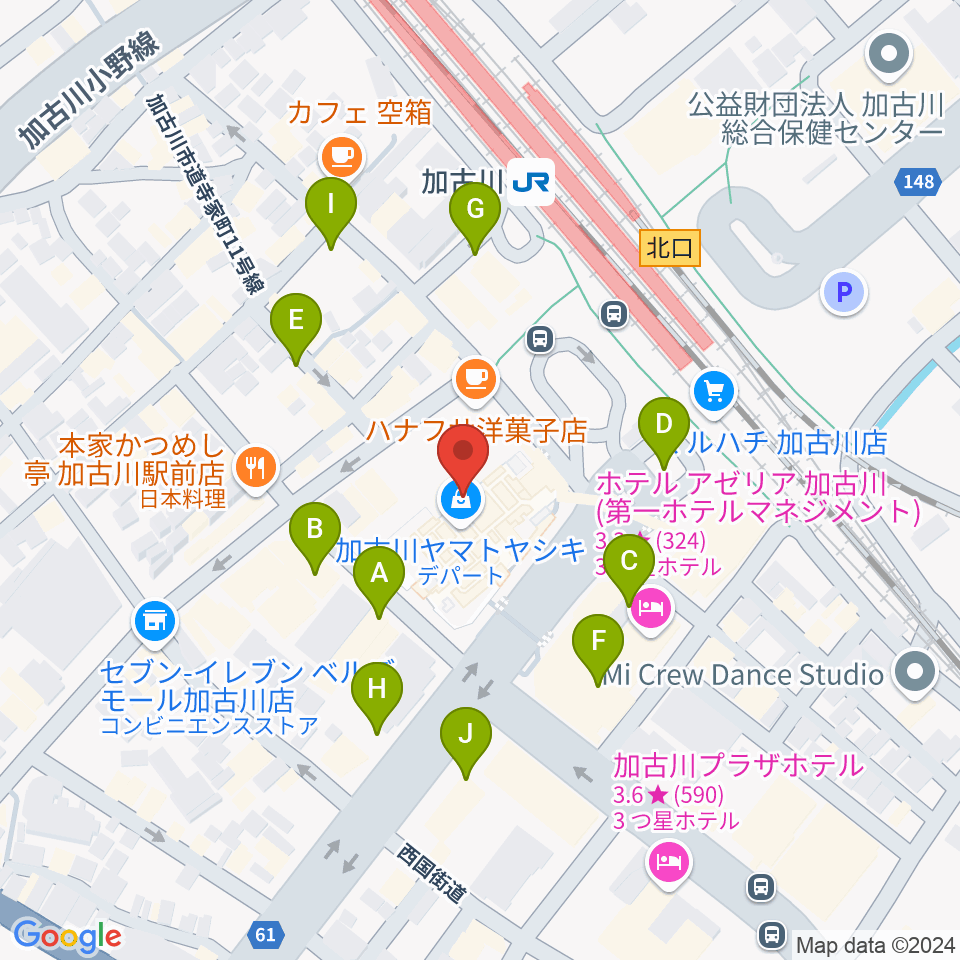 いぬい楽器周辺の駐車場・コインパーキング一覧地図