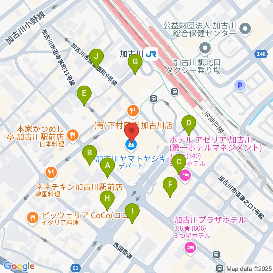 いぬい楽器周辺の駐車場・コインパーキング一覧地図