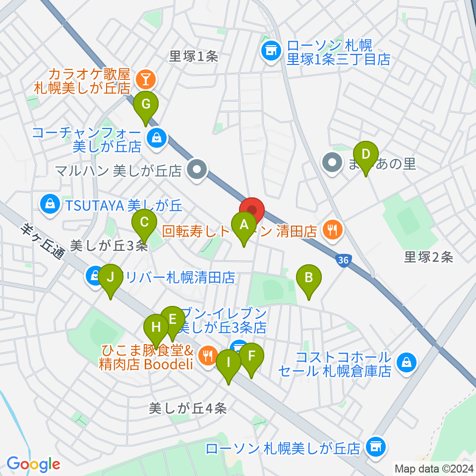 エルム楽器 美しが丘センター周辺の駐車場・コインパーキング一覧地図