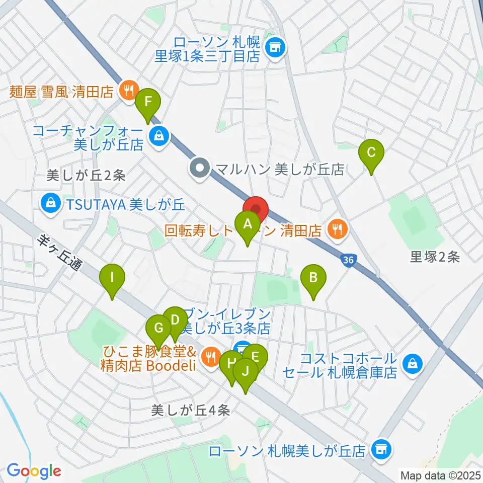 エルム楽器 美しが丘センター周辺の駐車場・コインパーキング一覧地図