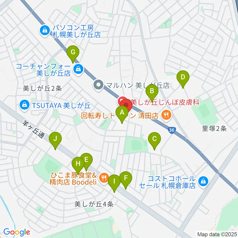 エルム楽器 美しが丘センター周辺の駐車場・コインパーキング一覧地図