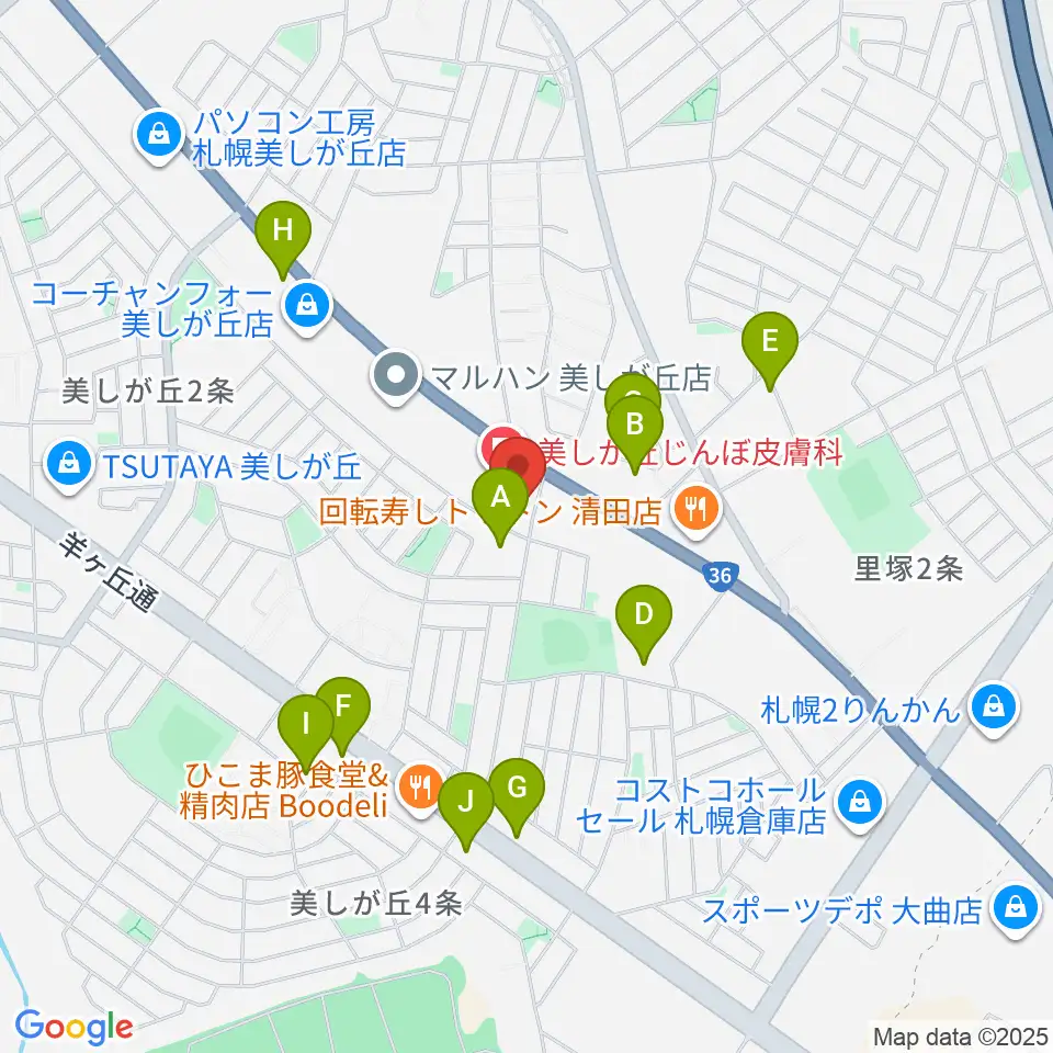 エルム楽器 美しが丘センター周辺の駐車場・コインパーキング一覧地図