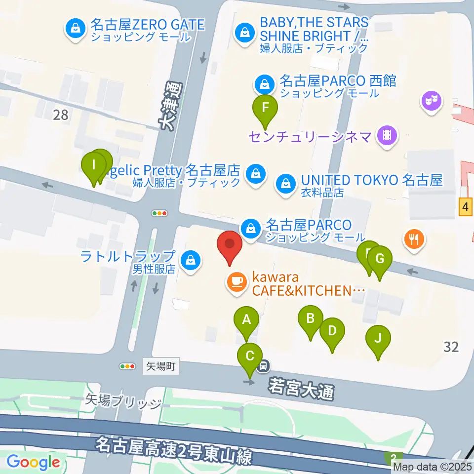 島村楽器 名古屋パルコ店 周辺の駐車場・コインパーキング一覧地図