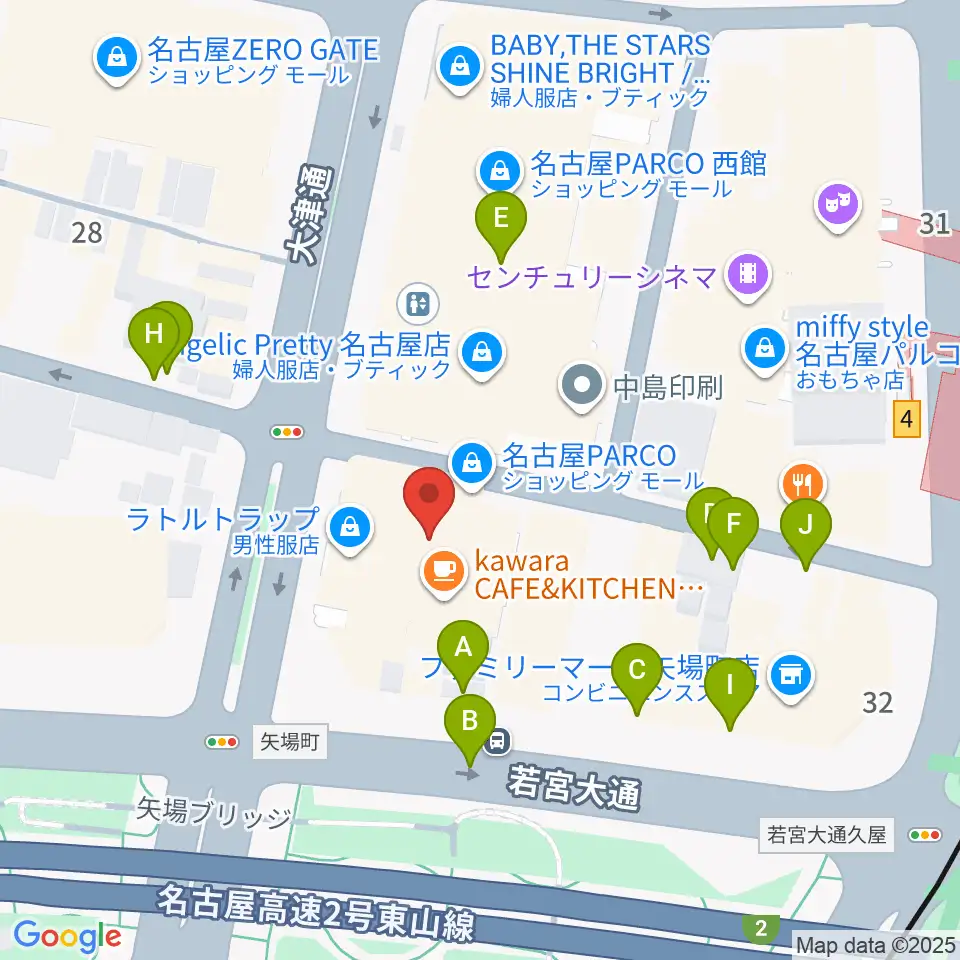 島村楽器 名古屋パルコ店 周辺の駐車場・コインパーキング一覧地図