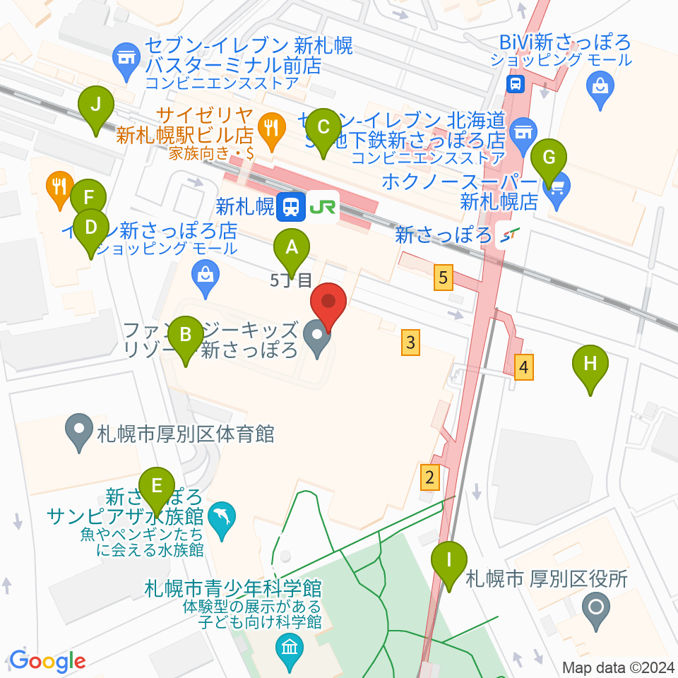 サンピアザセンター ヤマハミュージック周辺の駐車場・コインパーキング一覧地図