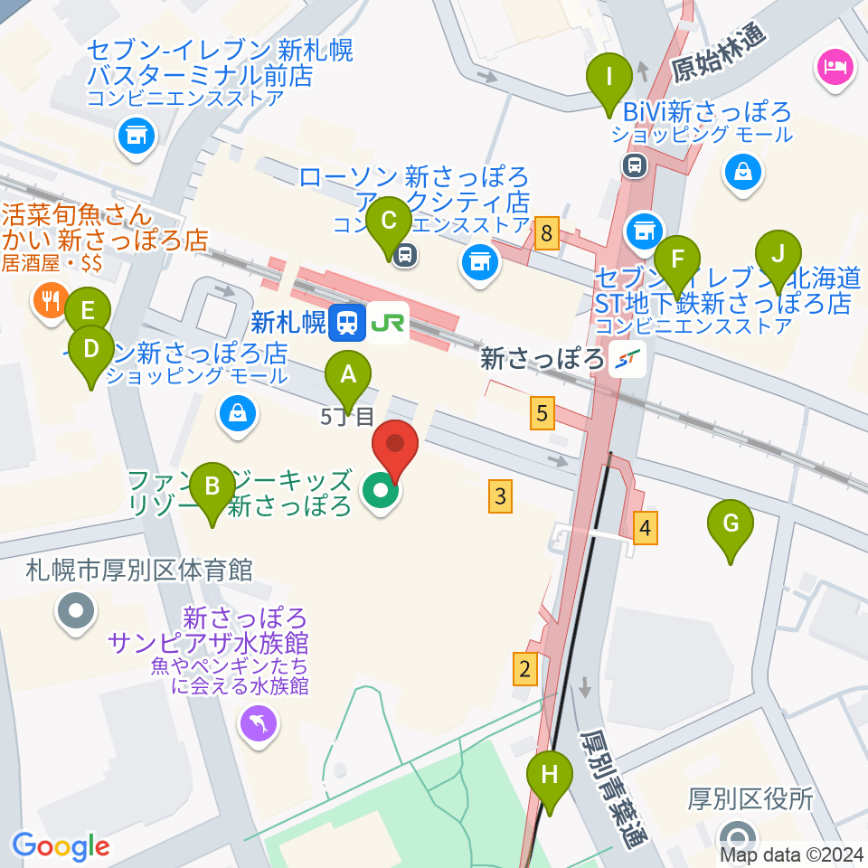 サンピアザセンター ヤマハミュージック周辺の駐車場・コインパーキング一覧地図