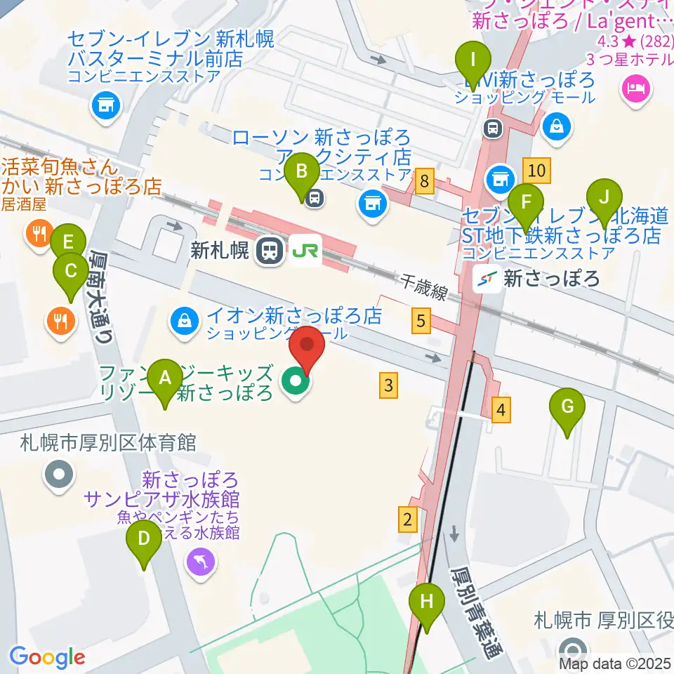 サンピアザセンター ヤマハミュージック周辺の駐車場・コインパーキング一覧地図