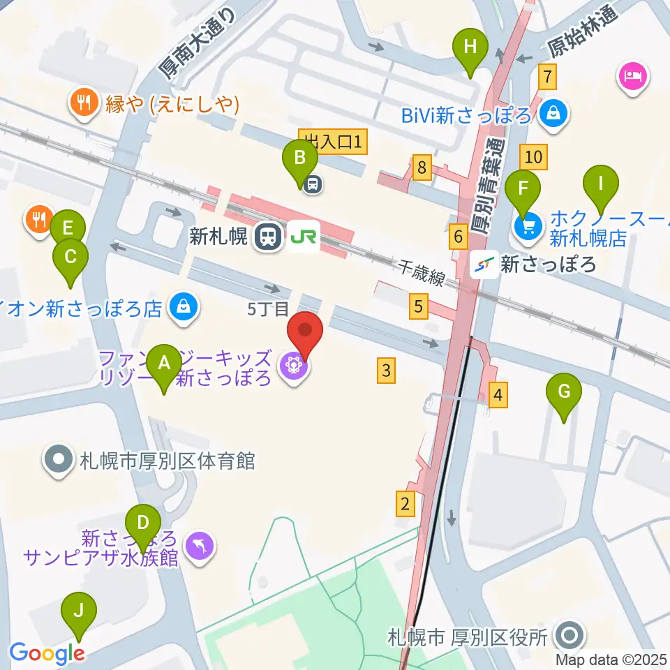 サンピアザセンター ヤマハミュージック周辺の駐車場・コインパーキング一覧地図