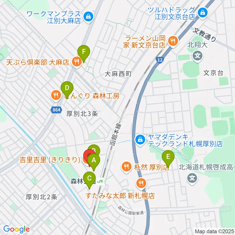 森林公園音楽センター ヤマハミュージック周辺の駐車場・コインパーキング一覧地図