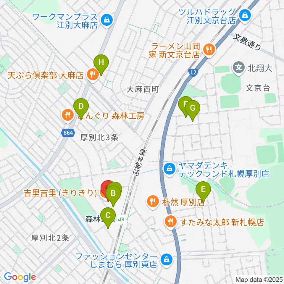 森林公園音楽センター ヤマハミュージック周辺の駐車場・コインパーキング一覧地図
