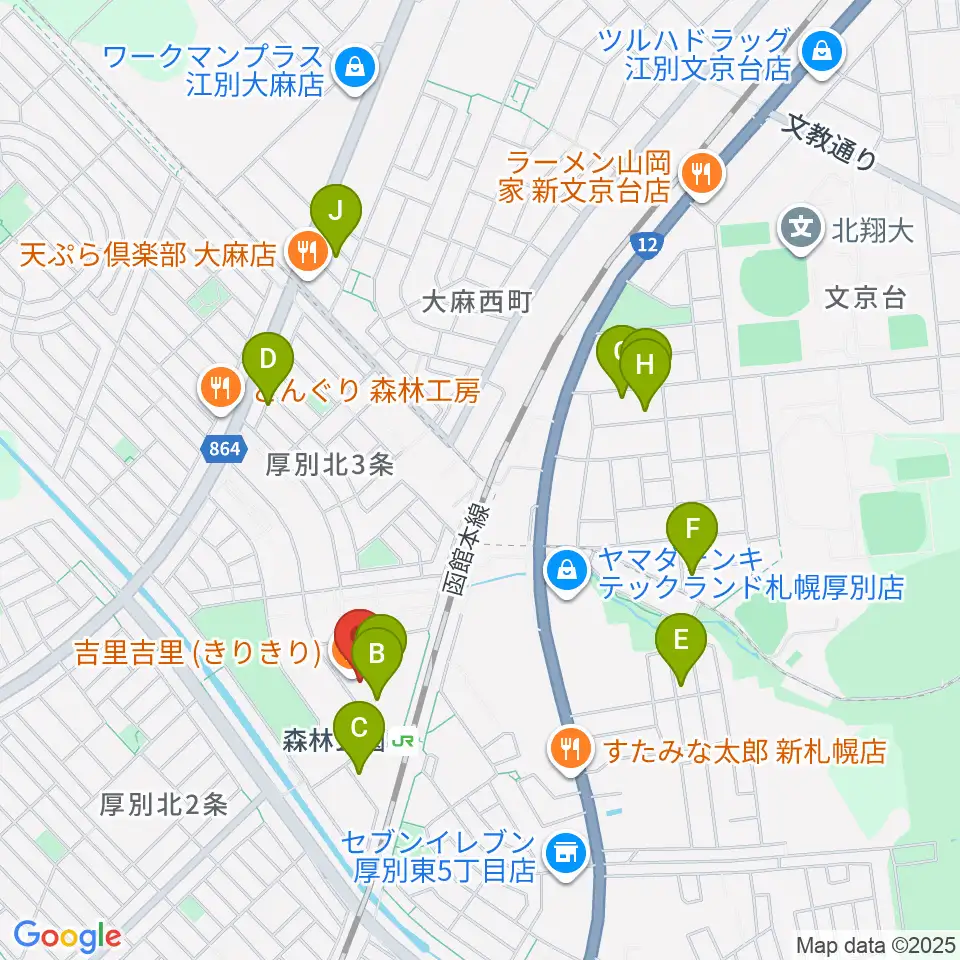 森林公園音楽センター ヤマハミュージック周辺の駐車場・コインパーキング一覧地図