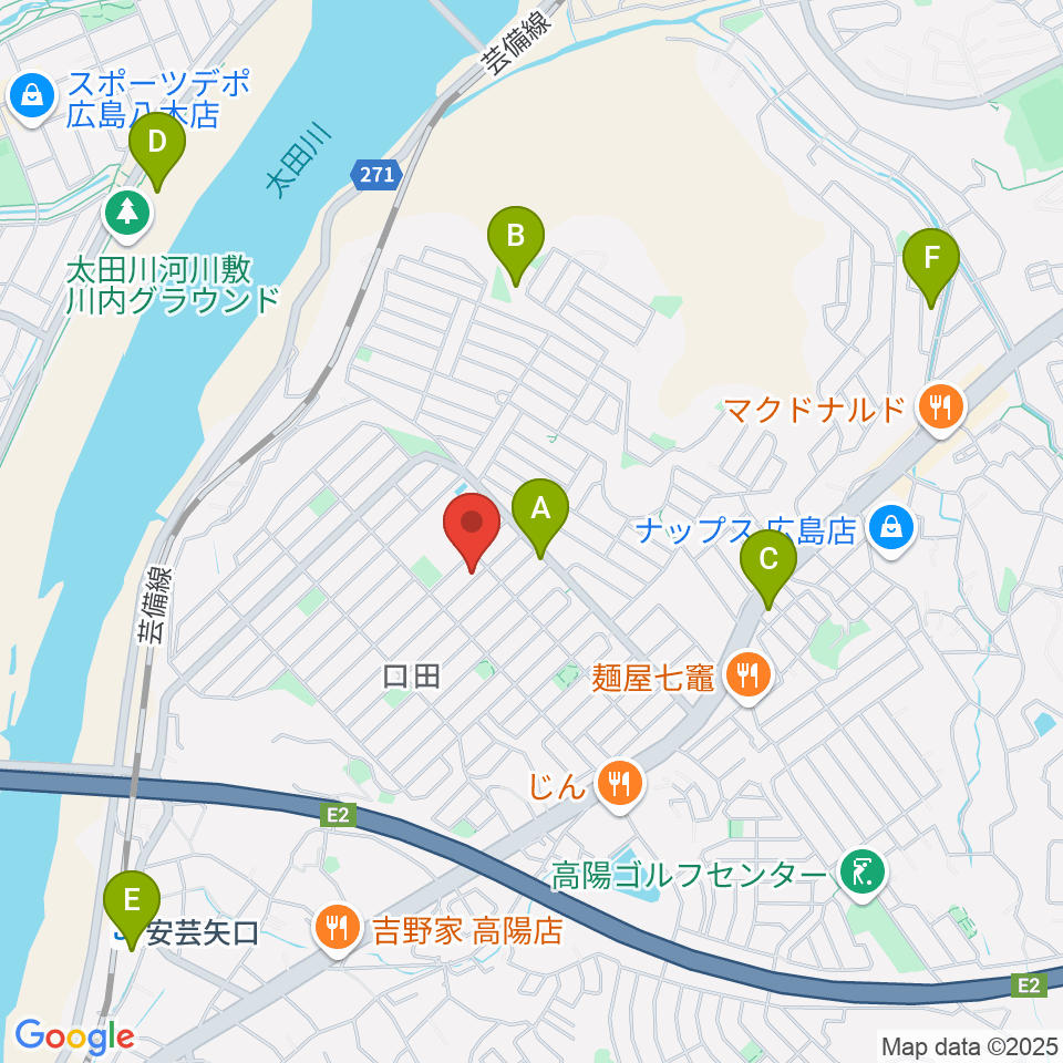 ミュージックウィング広島音楽教室周辺の駐車場・コインパーキング一覧地図