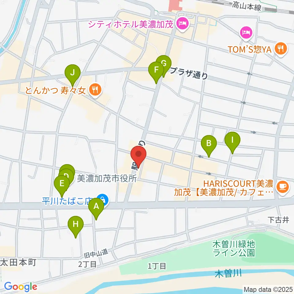 加茂ブラザーミュージックセンター周辺の駐車場・コインパーキング一覧地図