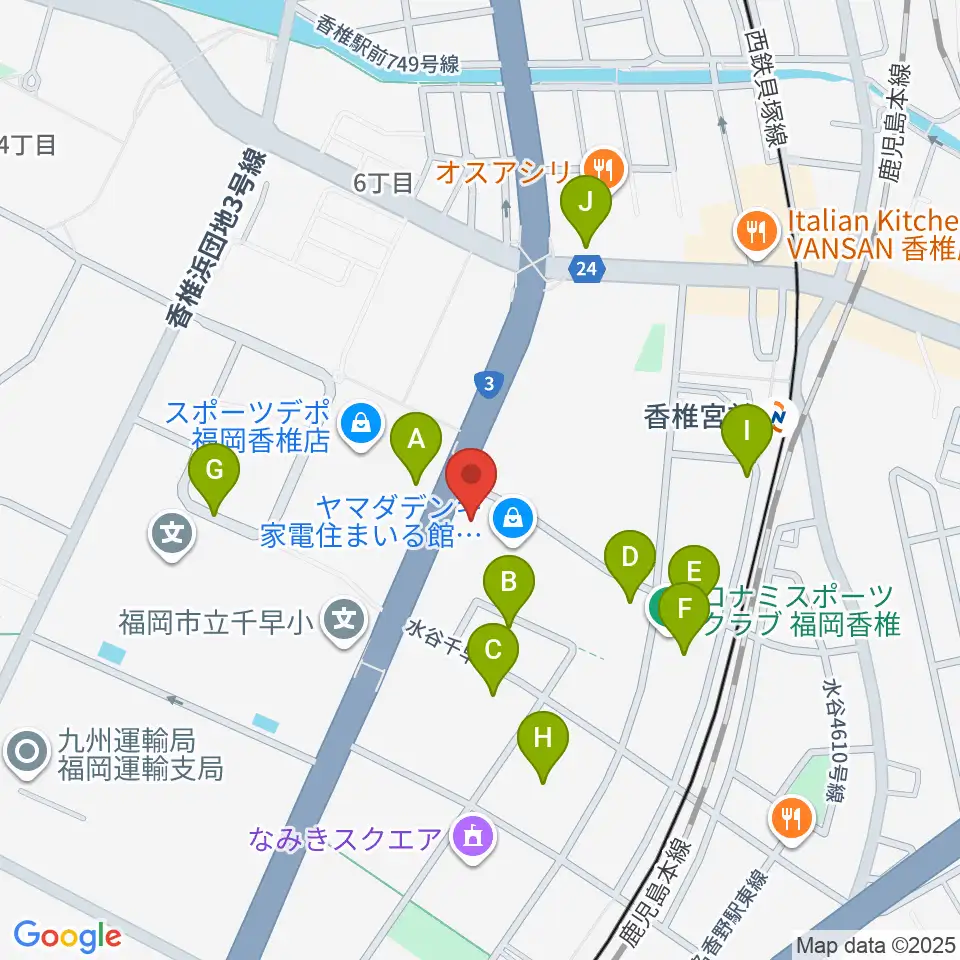 ミュージックメイト福岡周辺の駐車場・コインパーキング一覧地図