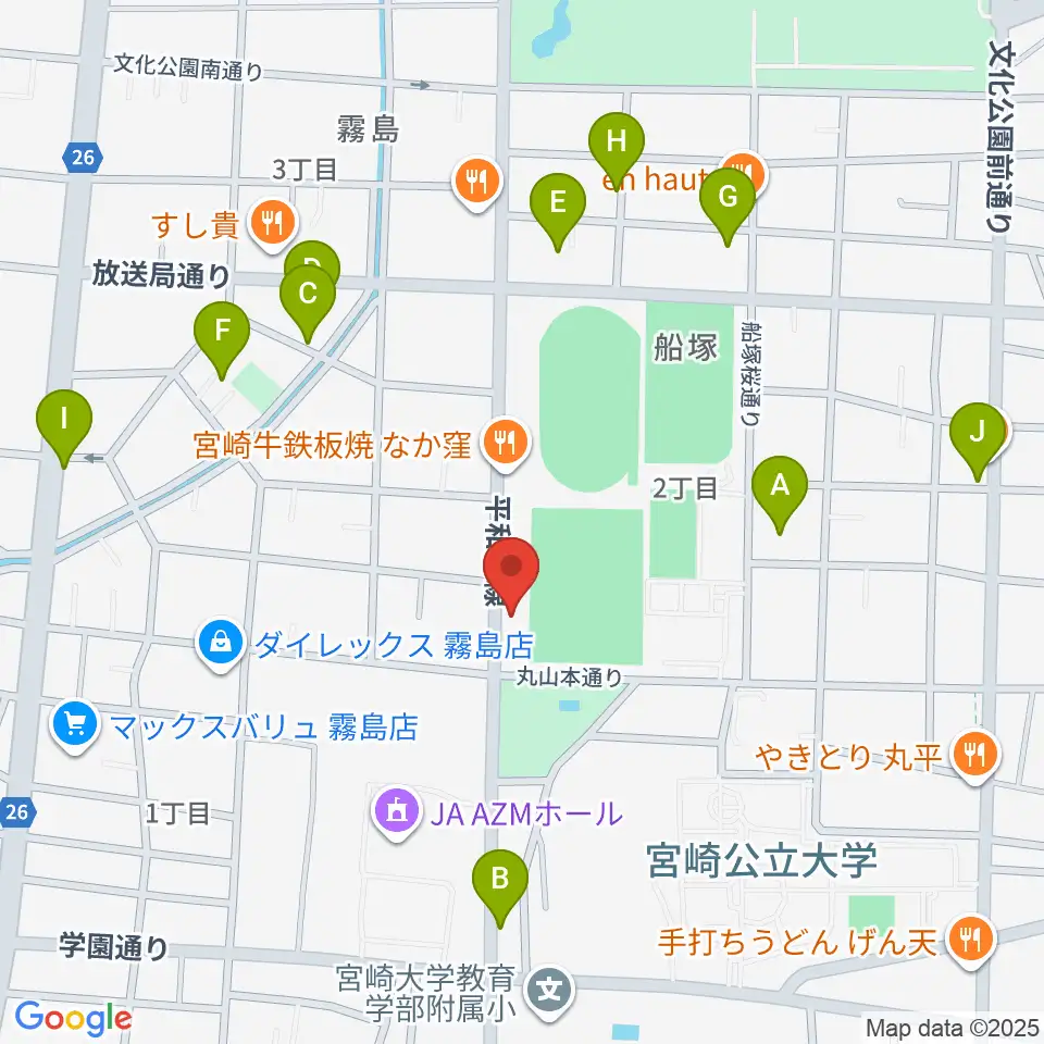 宮崎ピアノ技術センター周辺の駐車場・コインパーキング一覧地図