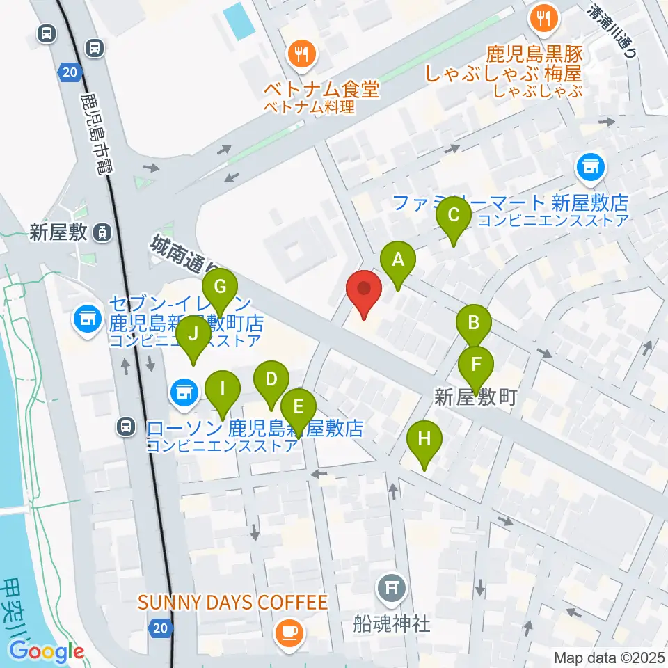 鹿児島音楽教室周辺の駐車場・コインパーキング一覧地図