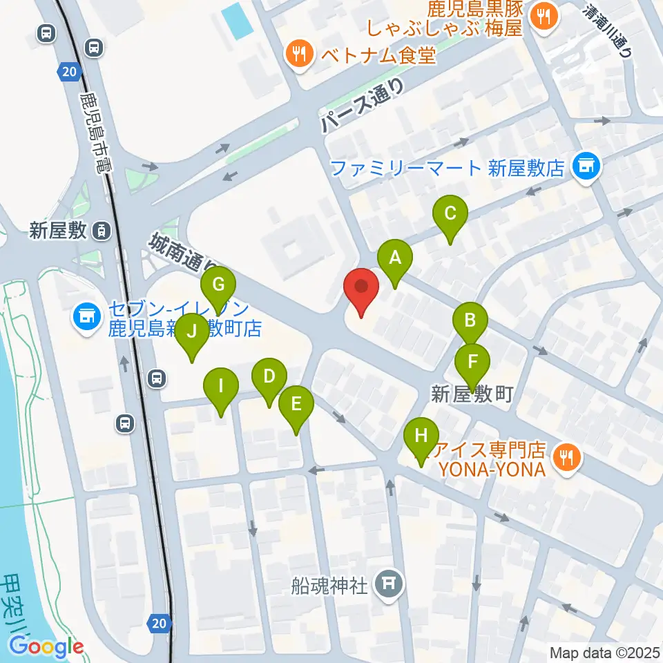 鹿児島音楽教室周辺の駐車場・コインパーキング一覧地図