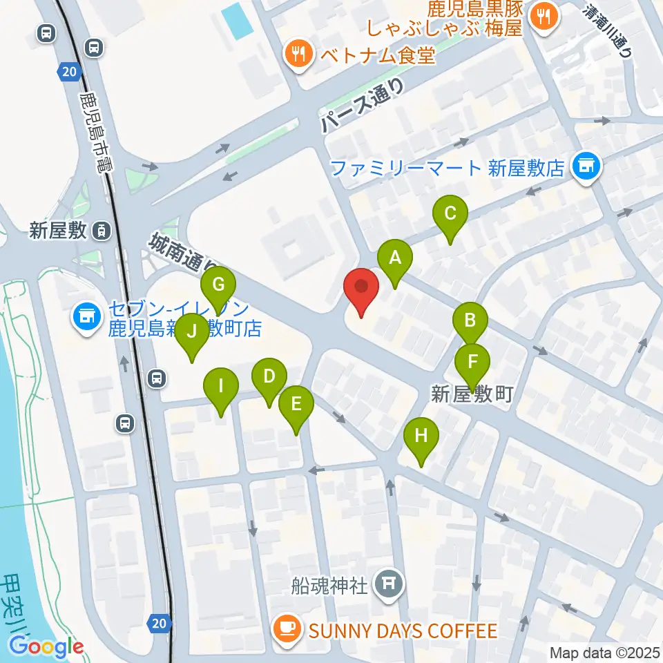 鹿児島音楽教室周辺の駐車場・コインパーキング一覧地図