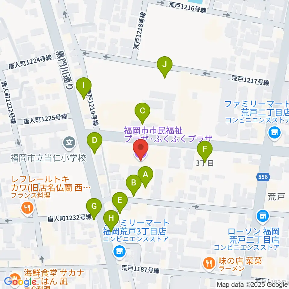 ふくふくプラザ周辺の駐車場・コインパーキング一覧地図