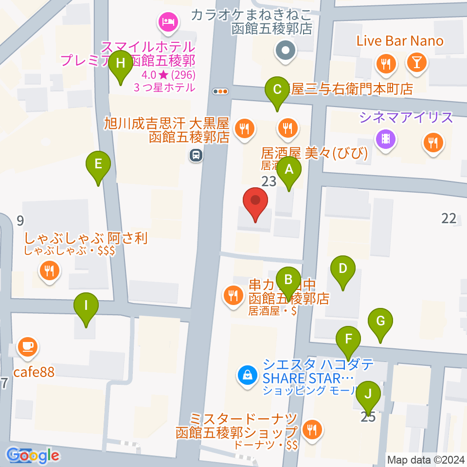 五稜郭センター ヤマハミュージック周辺の駐車場・コインパーキング一覧地図