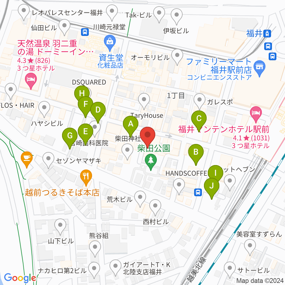 スズキ・メソード福井支部周辺の駐車場・コインパーキング一覧地図