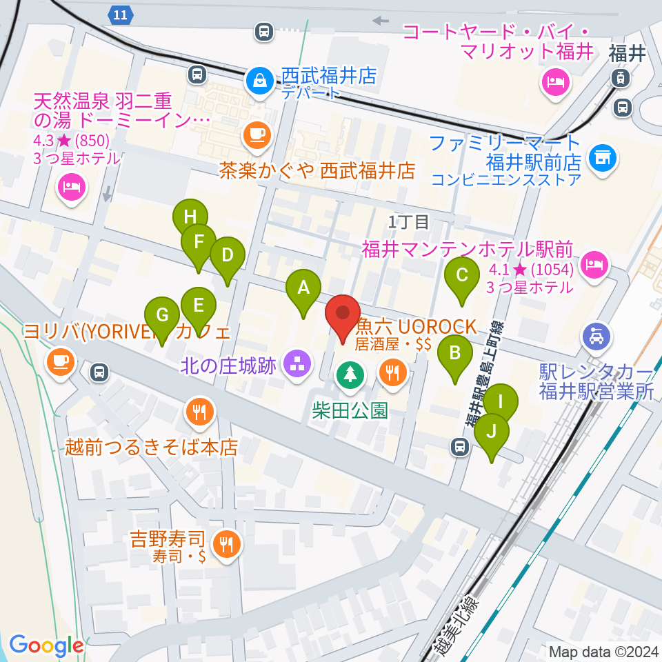 スズキ・メソード福井支部周辺の駐車場・コインパーキング一覧地図