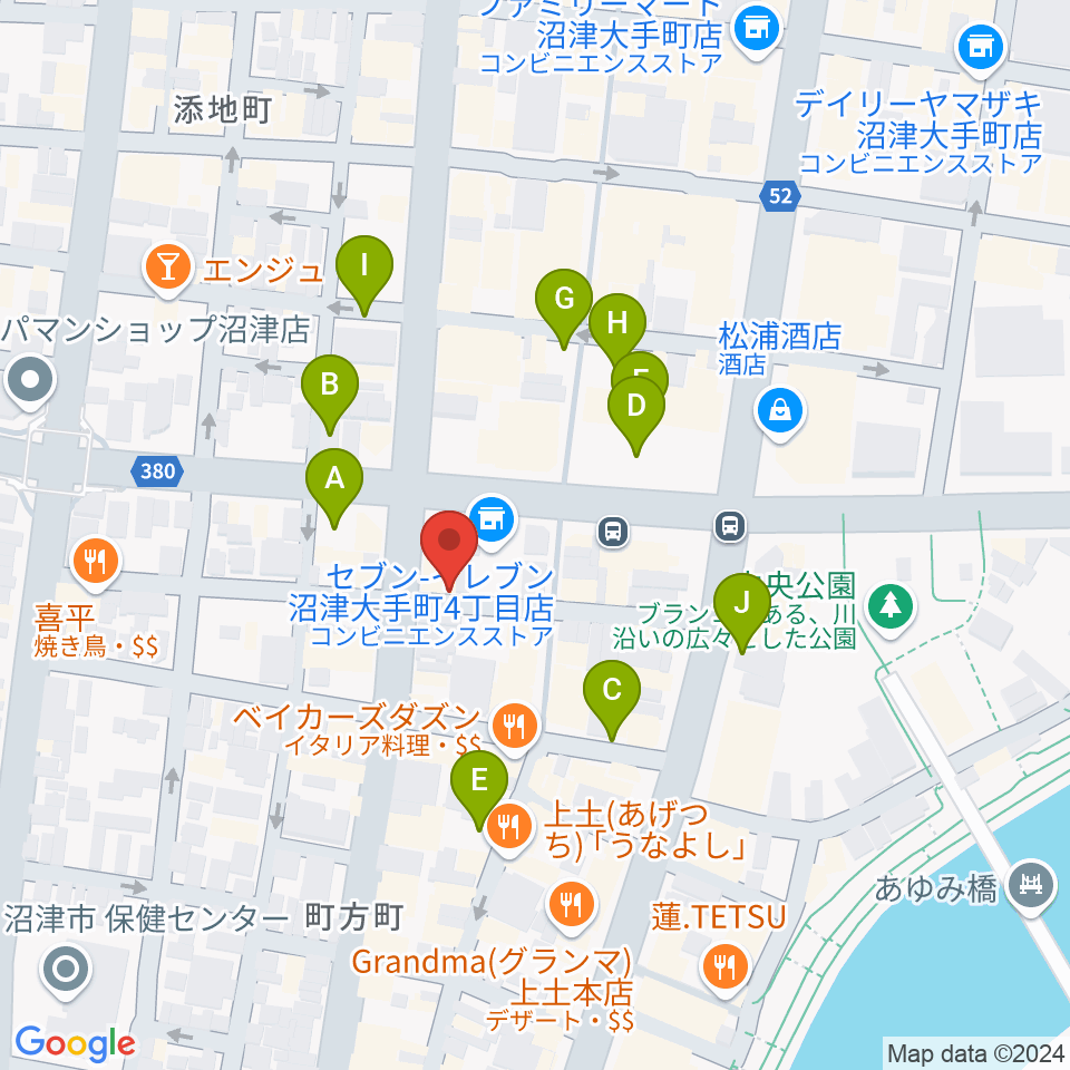 タンザワ楽器 沼津本店周辺の駐車場・コインパーキング一覧地図