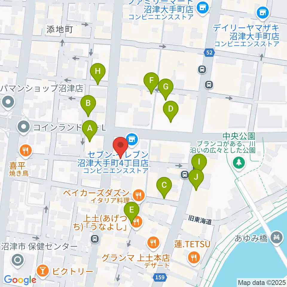 タンザワ楽器 沼津本店周辺の駐車場・コインパーキング一覧地図
