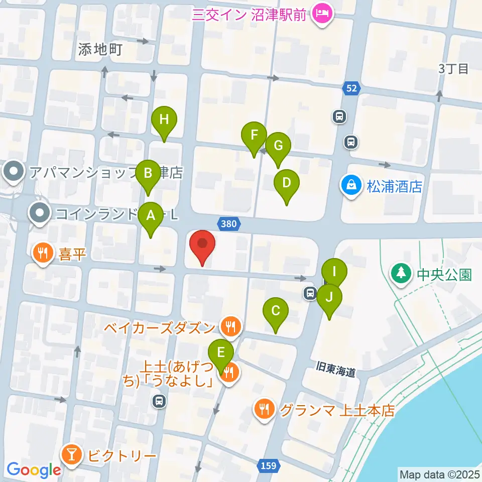 タンザワ楽器 沼津本店周辺の駐車場・コインパーキング一覧地図