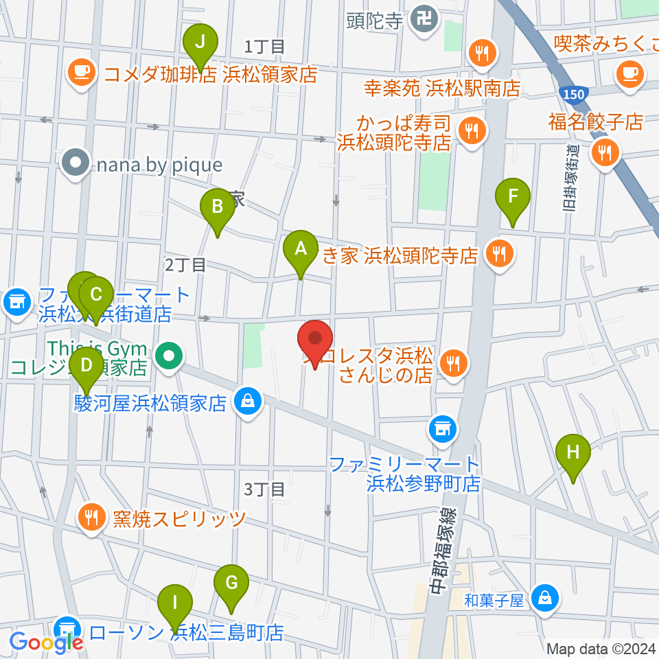 鈴木楽器製作所周辺の駐車場・コインパーキング一覧地図