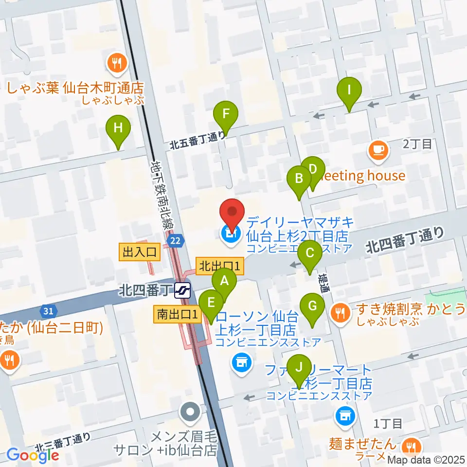 仙台センター ヤマハミュージック周辺の駐車場・コインパーキング一覧地図
