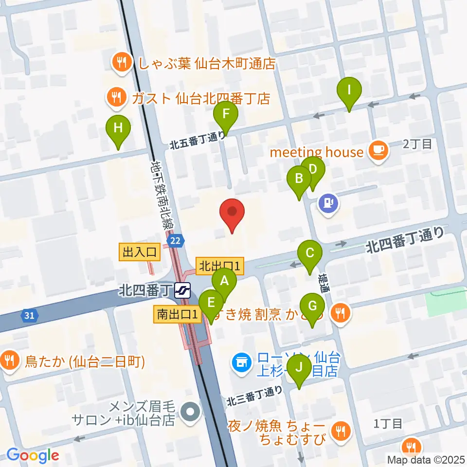 仙台センター ヤマハミュージック周辺の駐車場・コインパーキング一覧地図