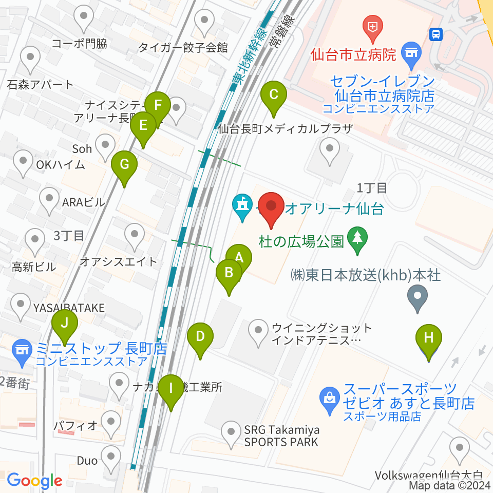 長町センター ヤマハミュージック周辺の駐車場・コインパーキング一覧地図