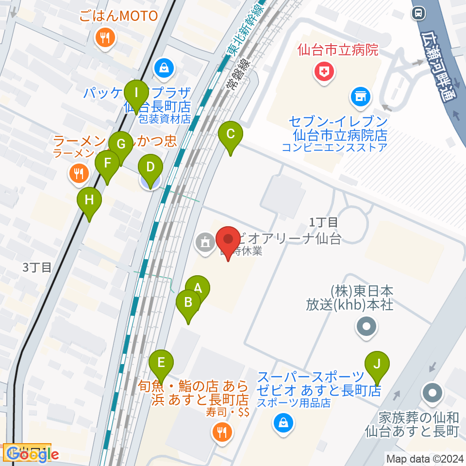 長町センター ヤマハミュージック周辺の駐車場・コインパーキング一覧地図