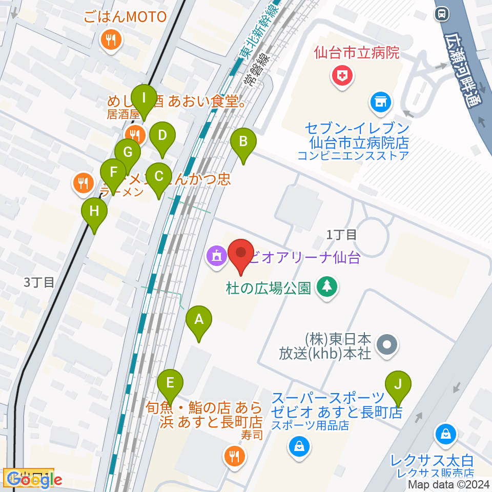 長町センター ヤマハミュージック周辺の駐車場・コインパーキング一覧地図