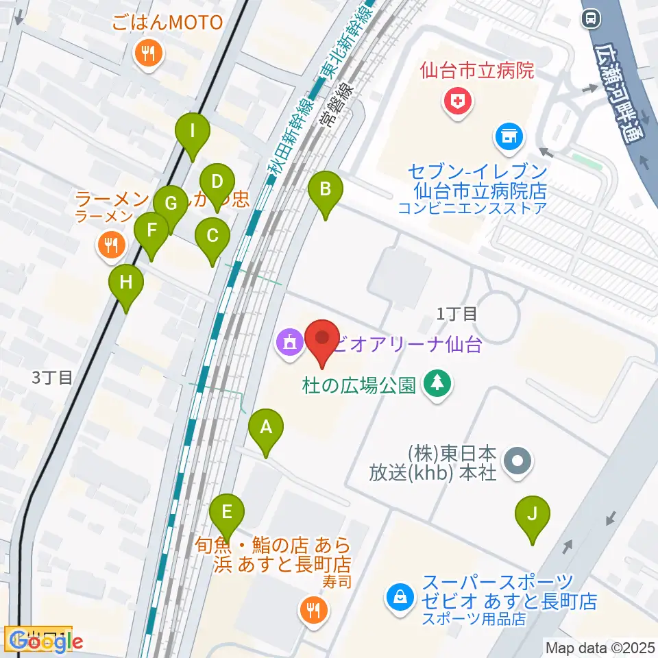 長町センター ヤマハミュージック周辺の駐車場・コインパーキング一覧地図