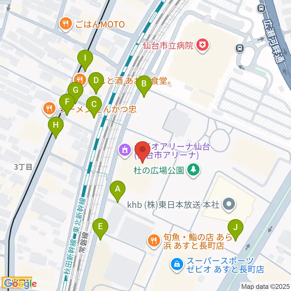 長町センター ヤマハミュージック周辺の駐車場・コインパーキング一覧地図