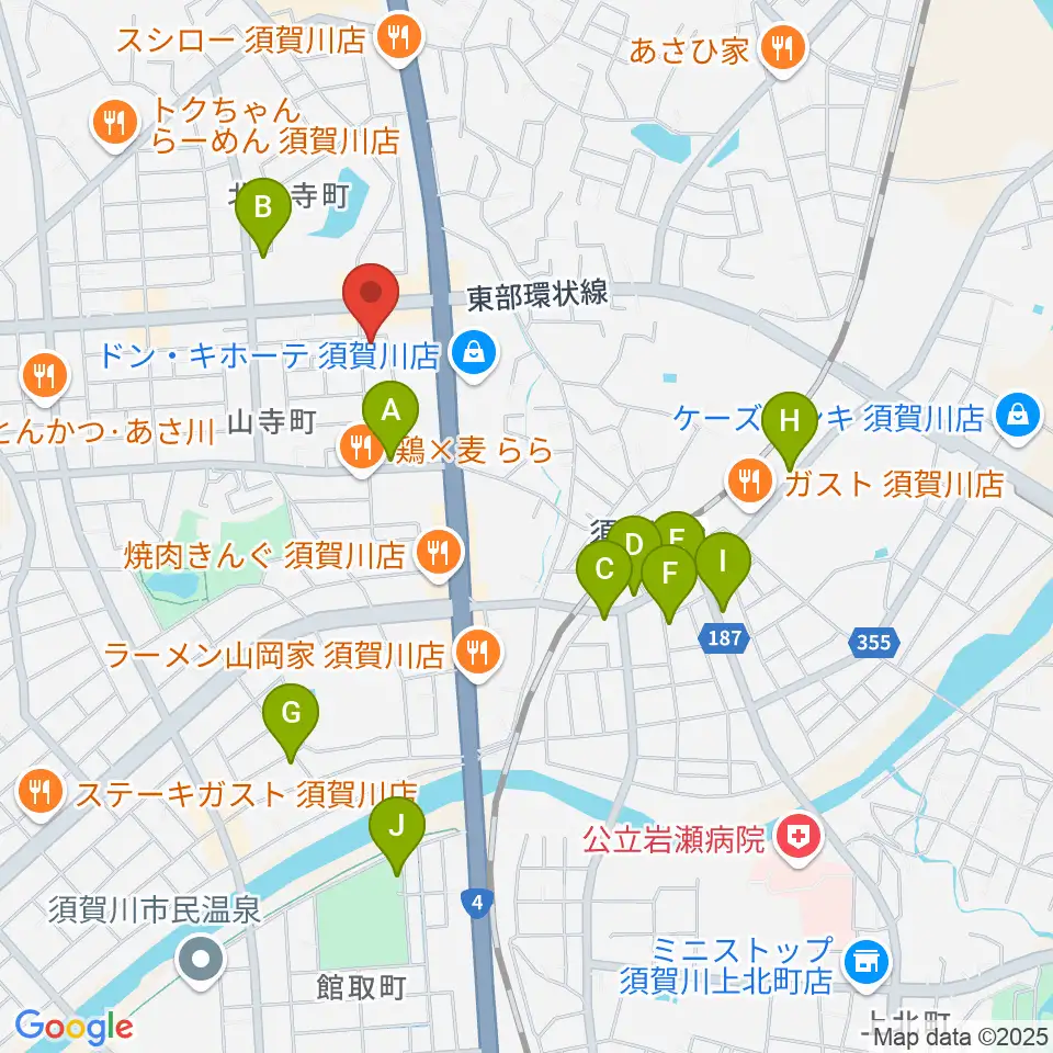 須賀川西教室 ヤマハミュージック周辺の駐車場・コインパーキング一覧地図