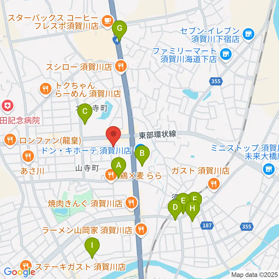 須賀川西教室 ヤマハミュージック周辺の駐車場・コインパーキング一覧地図